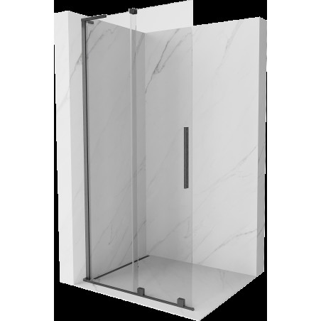 Mexen Velar L ścianka prysznicowa rozsuwana Walk-in 90 x 200 cm, transparent 8 mm, gun gray szczotkowany - 871-090-003-03-66