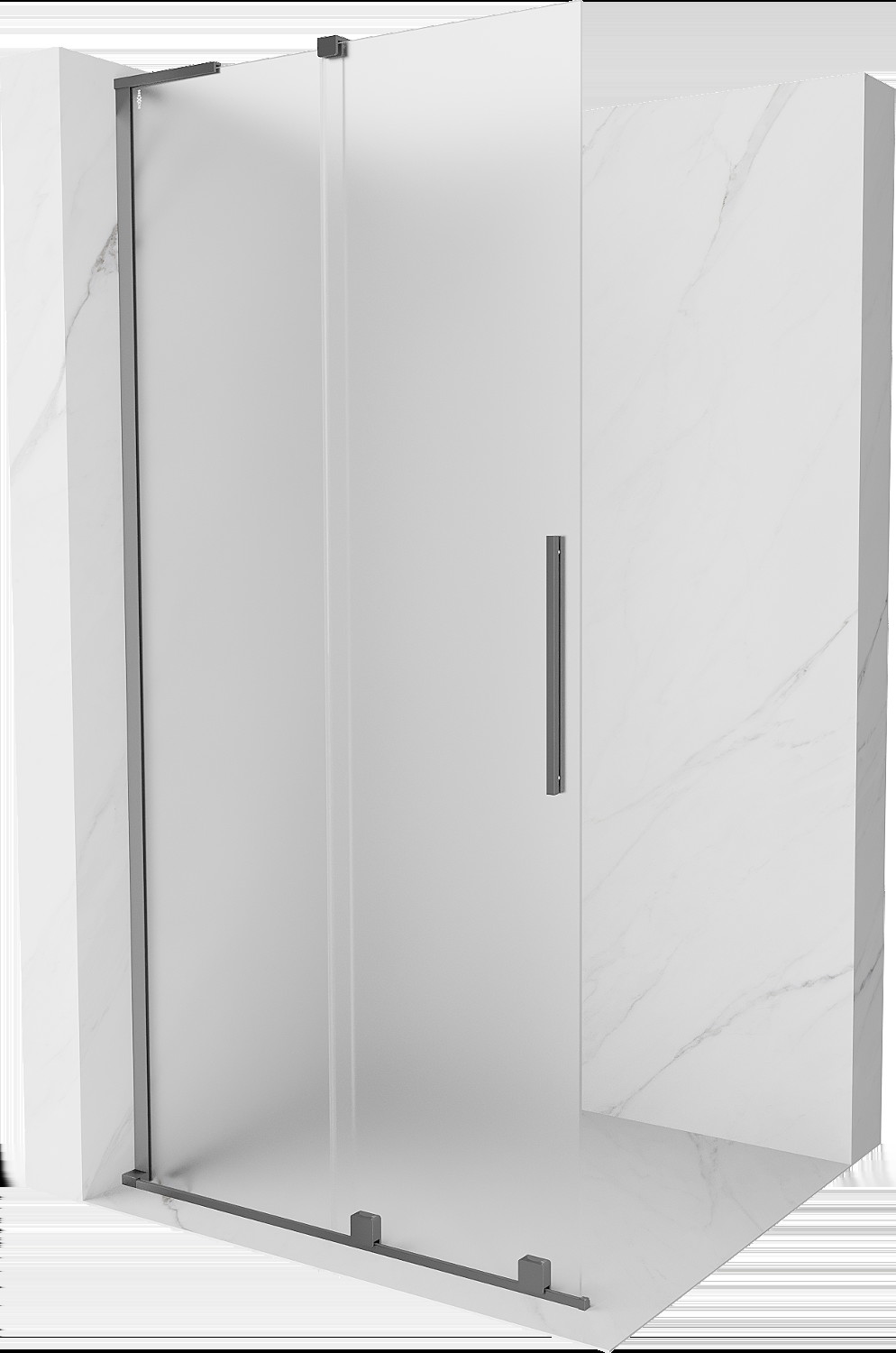 Mexen Velar L ścianka prysznicowa rozsuwana Walk-in 110 x 200 cm, szron 8 mm, gun metal - 871-110-003-33-95