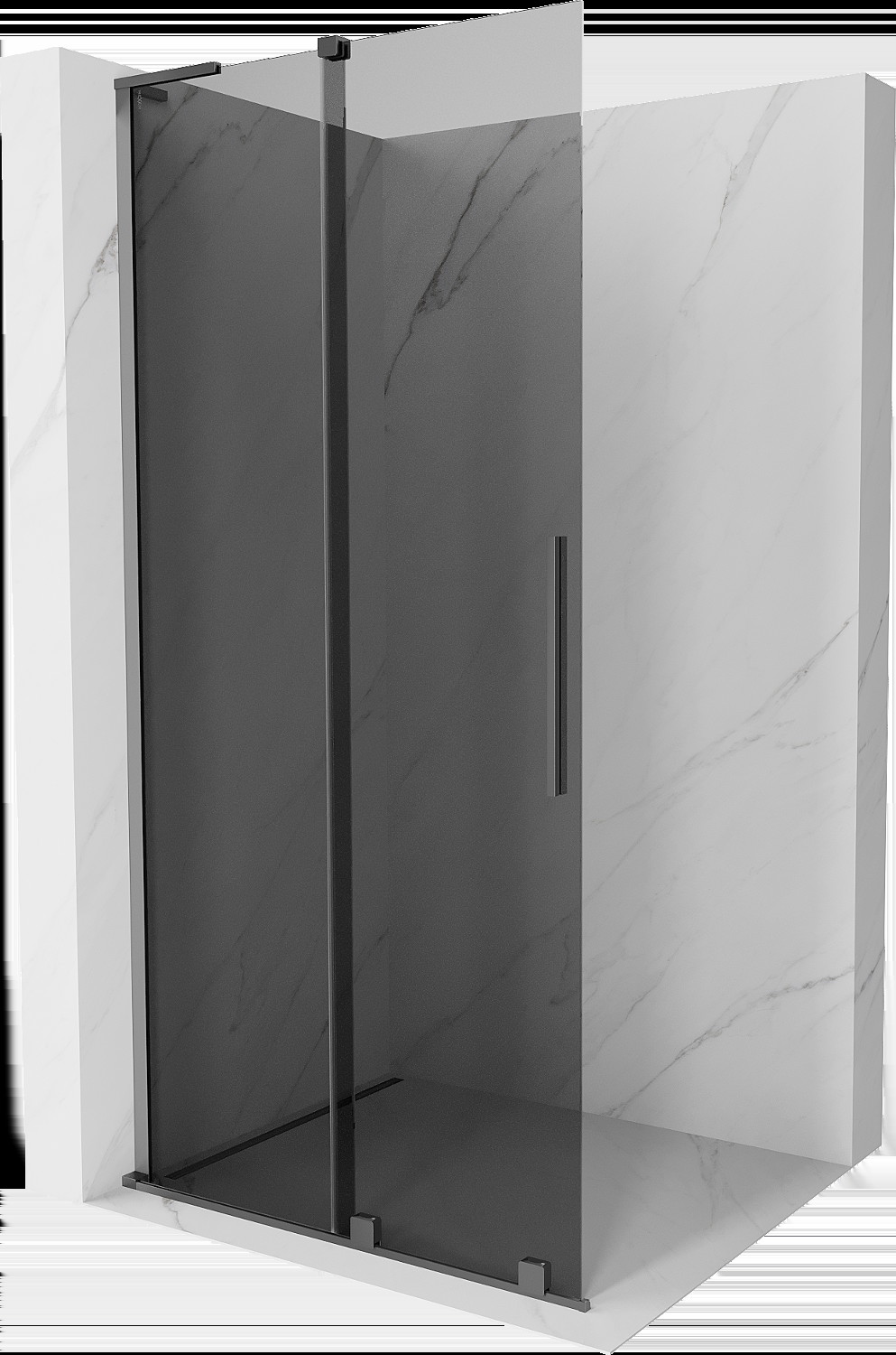 Mexen Velar L ścianka prysznicowa rozsuwana Walk-in 90 x 200 cm, grafit 8 mm, gun metal - 871-090-003-43-95