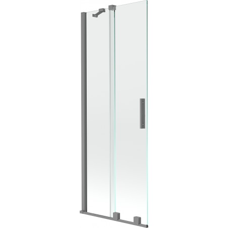 Mexen Velar parawan nawannowy 2-skrzydłowy rozsuwany 75 x 150 cm, transparent, gun metal - 896-075-000-01-95