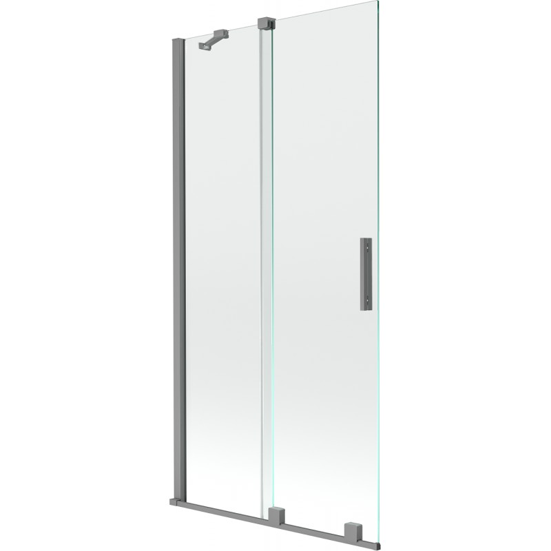 Mexen Velar parawan nawannowy 2-skrzydłowy rozsuwany 95 x 150 cm, transparent, gun metal - 896-095-000-01-95