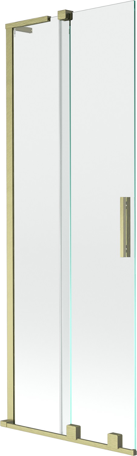 Mexen Velar L parawan nawannowy 2-skrzydłowy rozsuwany 70 x 150 cm, transparent, złoty szczotkowany - 896-070-003-01-55