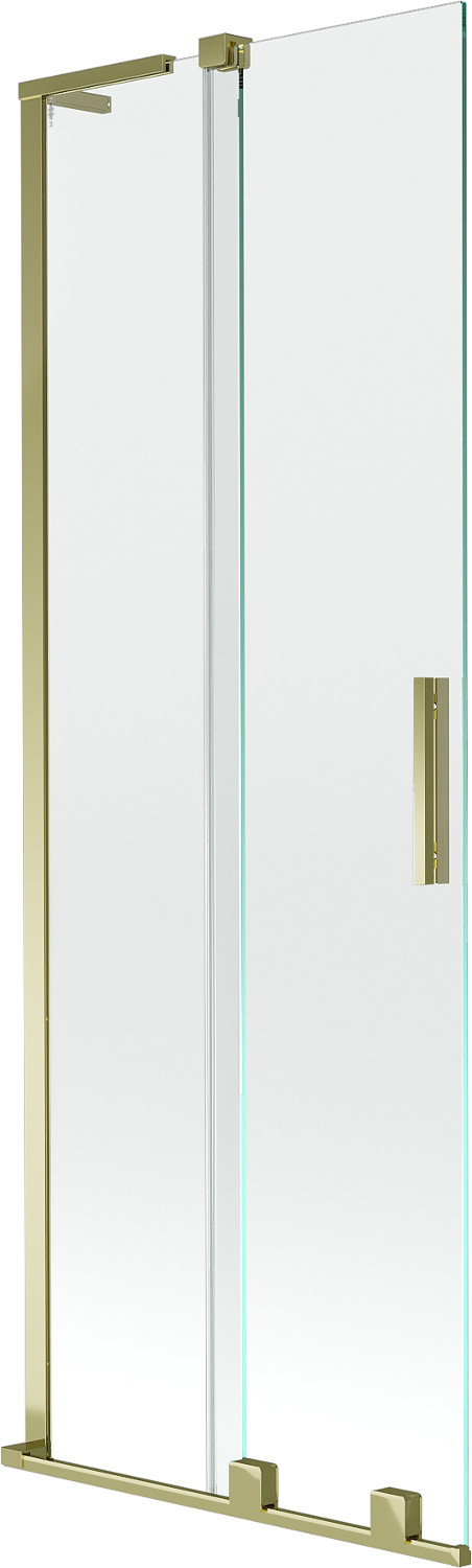 Mexen Velar L parawan nawannowy 2-skrzydłowy rozsuwany 75 x 150 cm, transparent, złoty - 896-075-003-01-50