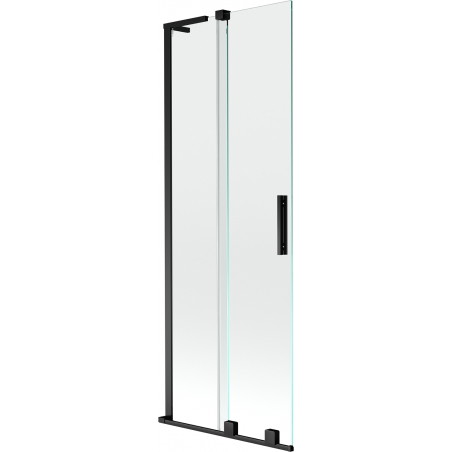 Mexen Velar L parawan nawannowy 2-skrzydłowy rozsuwany 75 x 150 cm, transparent, czarny - 896-075-003-01-70