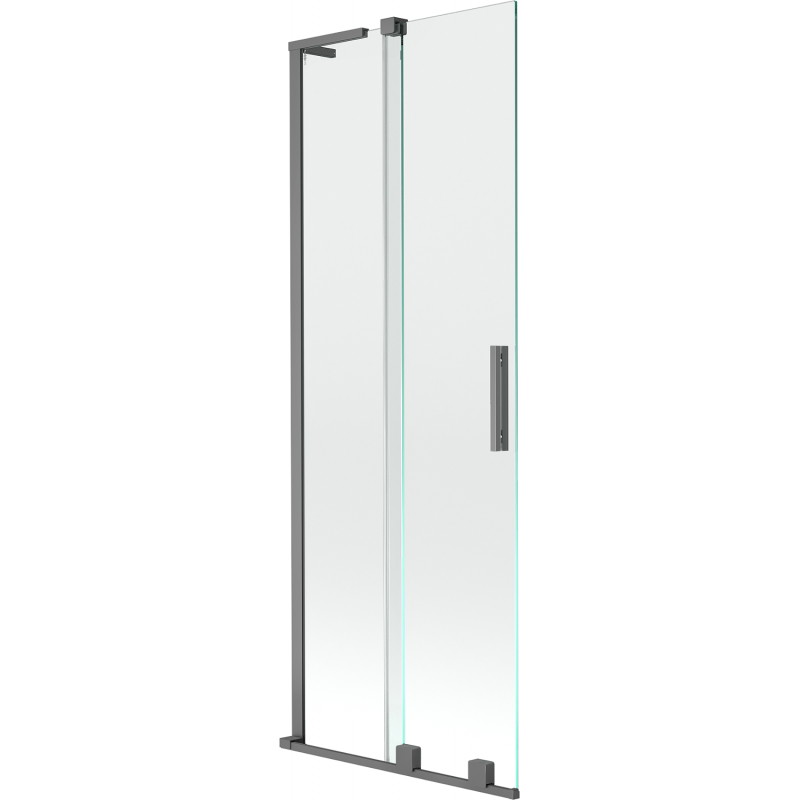 Mexen Velar L parawan nawannowy 2-skrzydłowy rozsuwany 75 x 150 cm, transparent, gun metal - 896-075-003-01-95