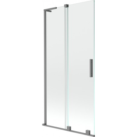 Mexen Velar L parawan nawannowy 2-skrzydłowy rozsuwany 90 x 150 cm, transparent, gun metal - 896-090-003-01-95