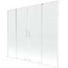 Mexen Velar L Duo parawan nawannowy 2-skrzydłowy rozsuwany 180 x 150 cm, transparent, biały - 896-180-003-02-20