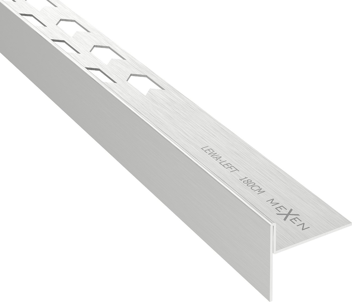 Mexen Line-B listwa spadkowa podłogowa 180 cm lewa, inox - 181001180L