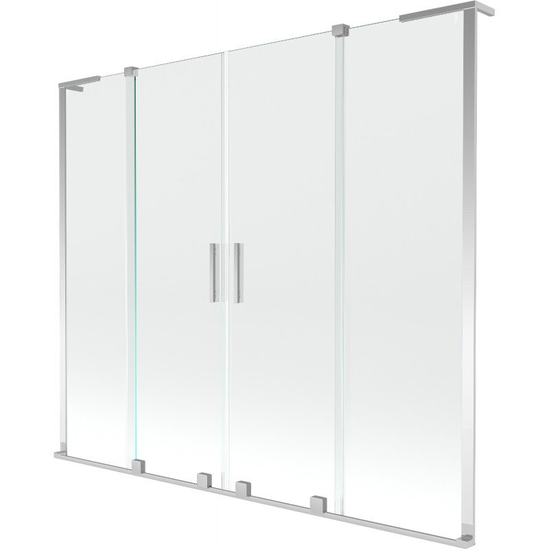 Mexen Velar L Duo parawan nawannowy 2-skrzydłowy rozsuwany 170 x 150 cm, transparent, chrom - 896-170-003-02-01