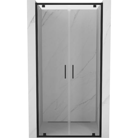 Mexen Exo drzwi prysznicowe podwójne uchylne 90 cm, transparent, czarne - 8182-090-000-70-00