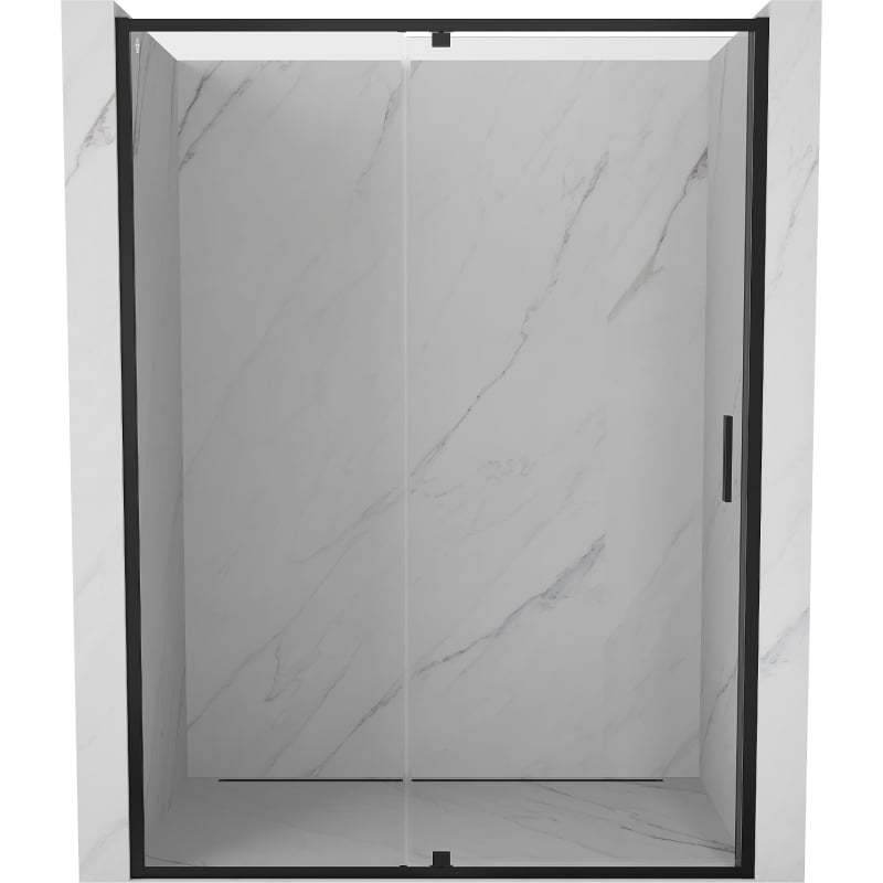 Mexen Exo drzwi prysznicowe uchylne 145 cm, transparent, czarne - 819-145-000-70-00