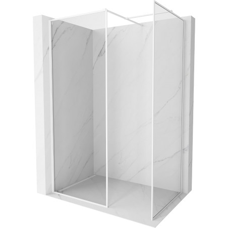 Mexen Kioto-F ścianka prysznicowa Walk-in z ramką 110 x 70 cm, transparent 8 mm, biała - 800-110-202-04-20-070