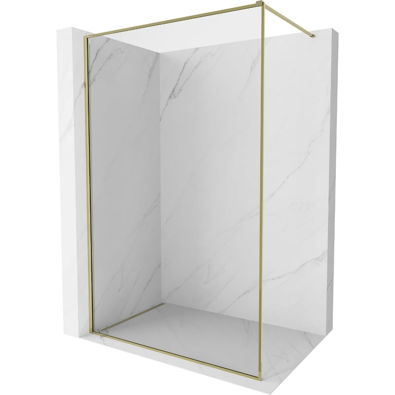 Mexen Kioto-F ścianka prysznicowa Walk-in z ramką 100 x 202 cm, transparent 8 mm, złota - 800-100-104-50-00