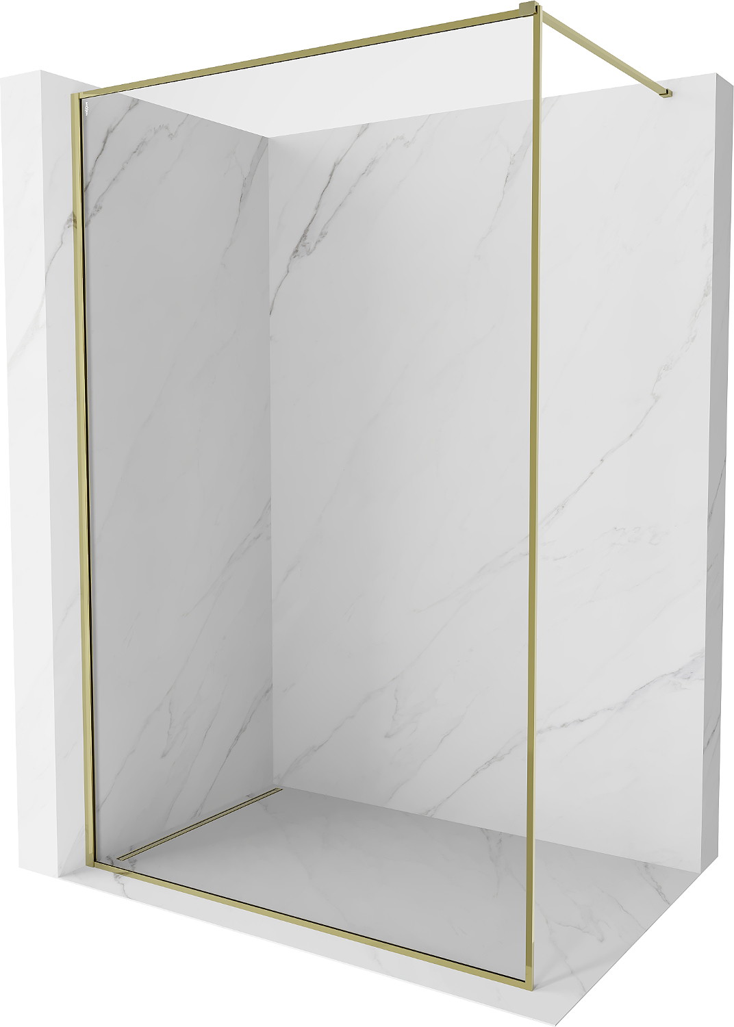 Mexen Kioto-F ścianka prysznicowa Walk-in z ramką 180 x 202 cm, transparent 8 mm, złota - 800-180-104-50-00