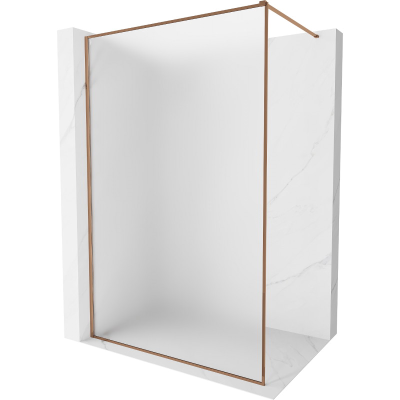 Mexen Kioto-F ścianka prysznicowa Walk-in z ramką 110 x 202 cm, szron 8 mm, różowe złoto - 800-110-104-60-30