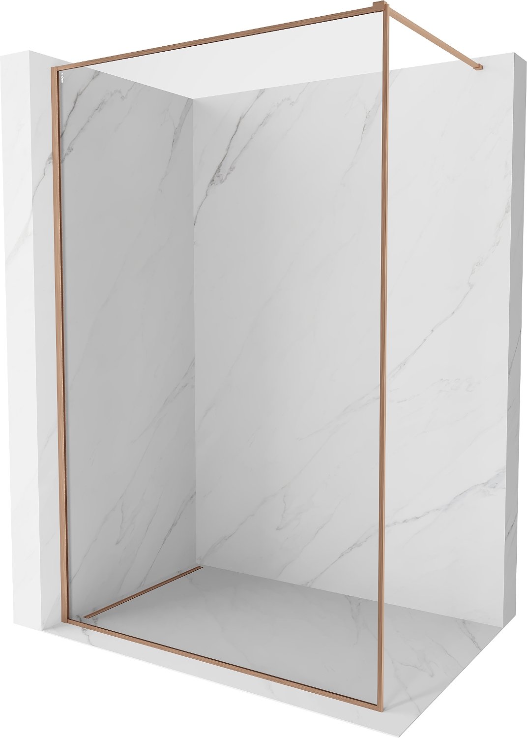 Mexen Kioto-F ścianka prysznicowa Walk-in z ramką 80 x 202 cm, transparent 8 mm, miedź szczotkowana - 800-080-104-65-00