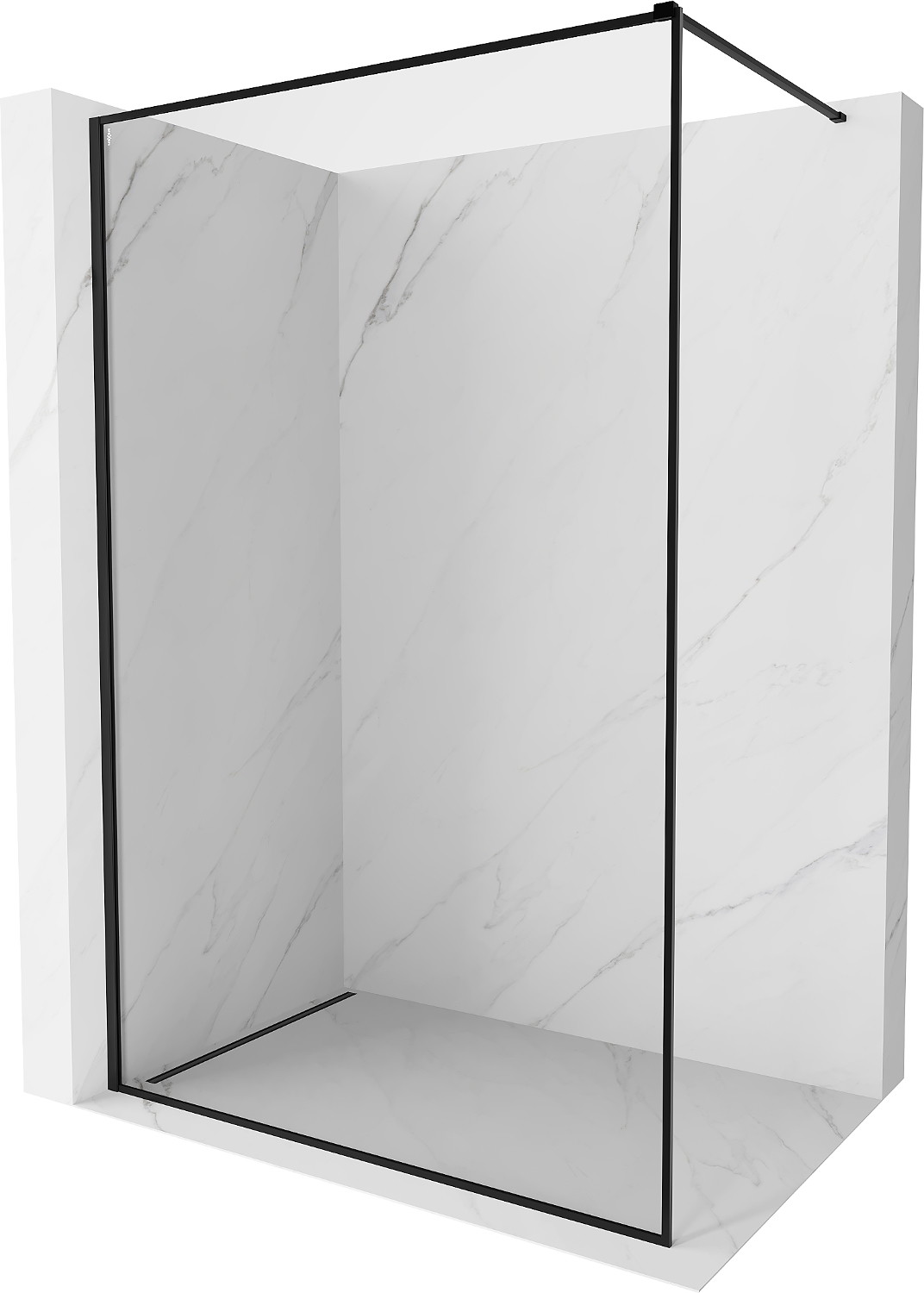 Mexen Kioto-F ścianka prysznicowa Walk-in z ramką 95 x 202 cm, transparent 8 mm, czarna - 800-095-104-70-00