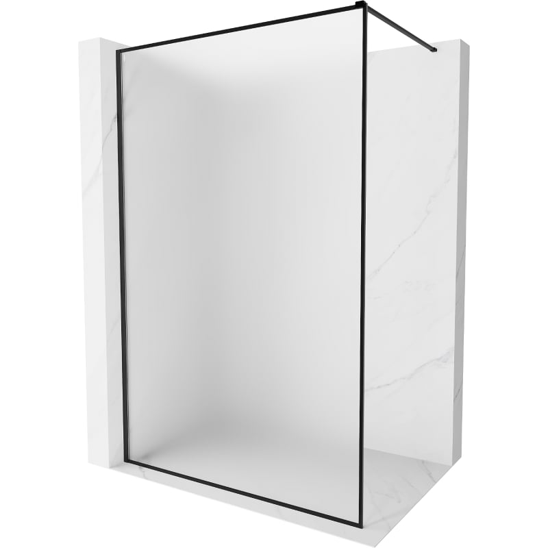 Mexen Kioto-F ścianka prysznicowa Walk-in z ramką 80 x 202 cm, szron 8 mm, czarna - 800-080-104-70-30