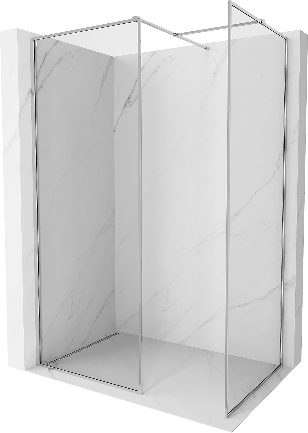 Mexen Kioto-F ścianka prysznicowa Walk-in z ramką 135 x 80 cm, transparent 8 mm, chrom - 800-135-202-04-00-080