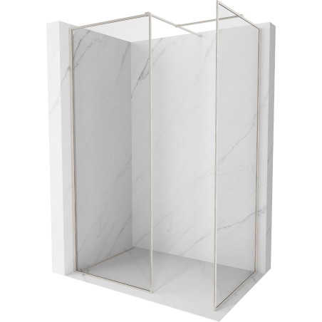 Mexen Kioto-F ścianka prysznicowa Walk-in z ramką 150 x 75 cm, transparent 8 mm, nikiel szczotkowany - 800-150-202-04-97-075