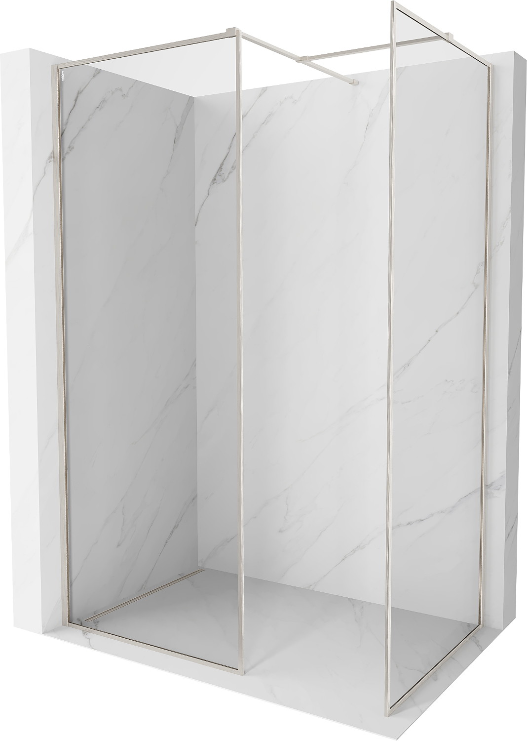 Mexen Kioto-F ścianka prysznicowa Walk-in z ramką 180 x 80 cm, transparent 8 mm, nikiel szczotkowany - 800-180-202-04-97-080