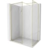 Mexen Kioto-F ścianka prysznicowa Walk-in z ramką 140 x 100 cm, transparent 8 mm, złota szczotkowana - 800-140-202-04-55-100