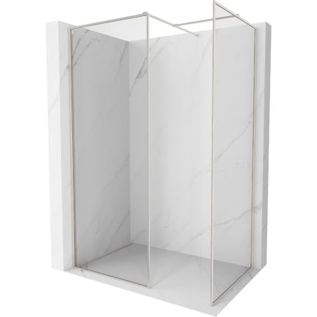 Mexen Kioto-F ścianka prysznicowa Walk-in z ramką 130 x 90 cm, transparent 8 mm, nikiel szczotkowany - 800-130-202-04-97-090