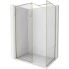 Mexen Kioto-F ścianka prysznicowa Walk-in z ramką 140 x 80 cm, transparent 8 mm, złota - 800-140-202-04-50-080