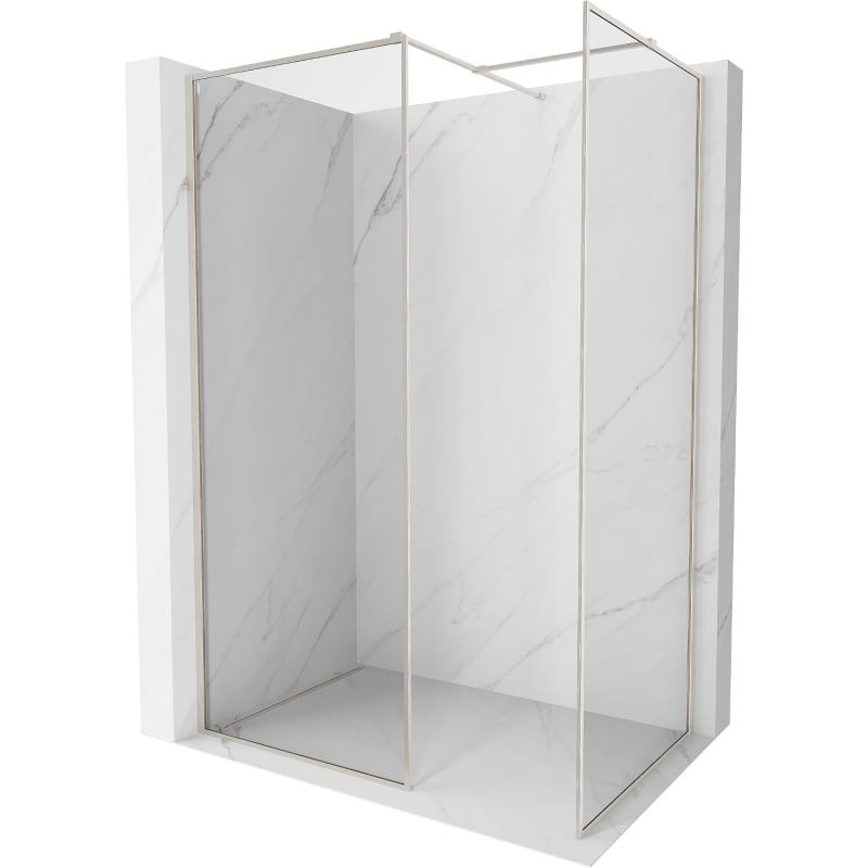 Mexen Kioto-F ścianka prysznicowa Walk-in z ramką 170 x 90 cm, transparent 8 mm, nikiel szczotkowany - 800-170-202-04-97-090