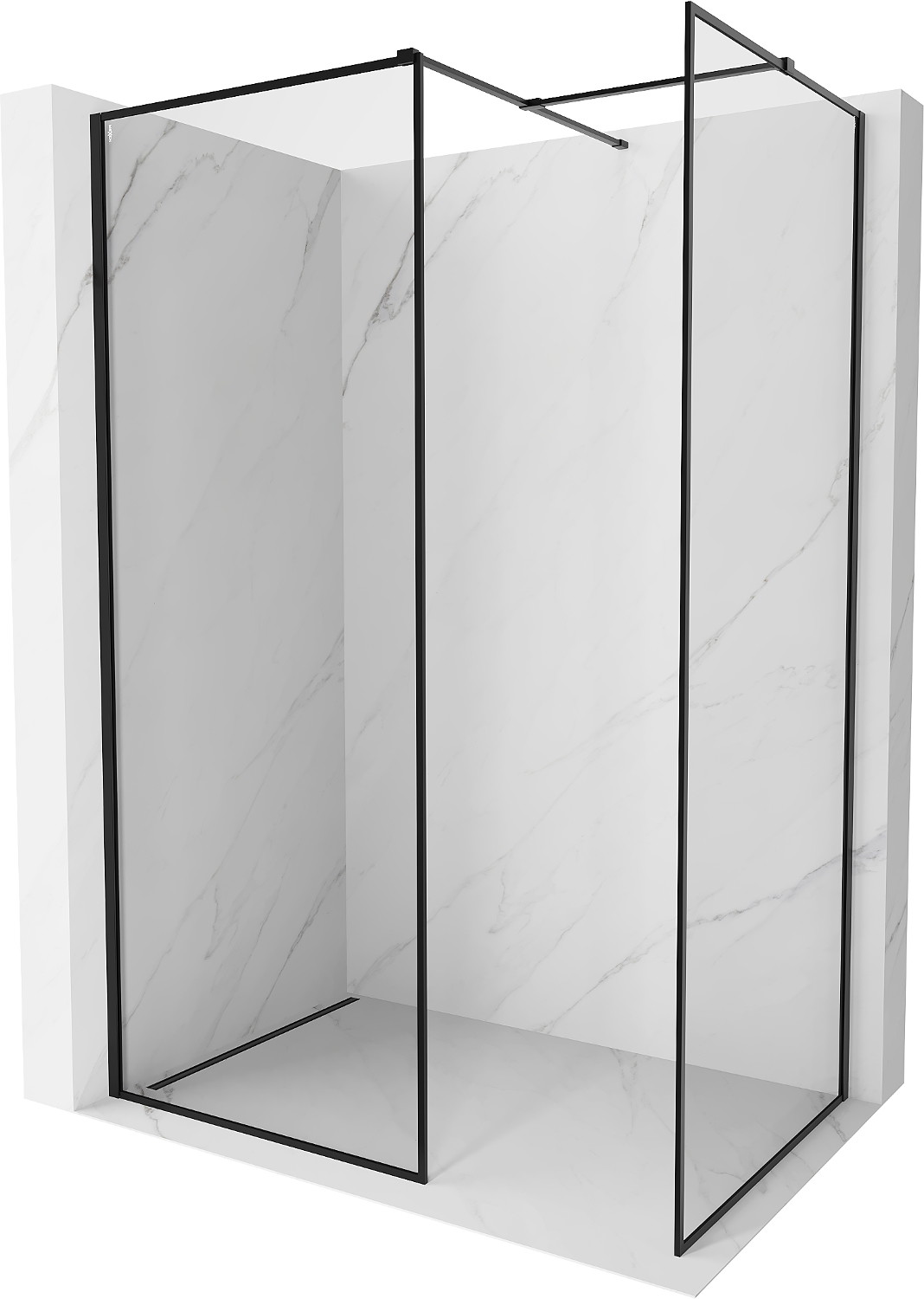 Mexen Kioto-F ścianka prysznicowa Walk-in z ramką 120 x 70 cm, transparent 8 mm, czarna - 800-120-202-04-70-070