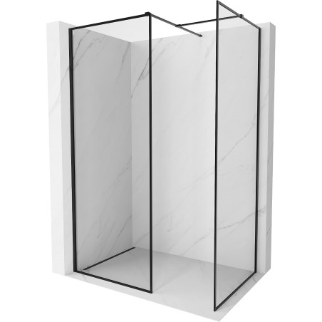 Mexen Kioto-F ścianka prysznicowa Walk-in z ramką 160 x 70 cm, transparent 8 mm, czarna - 800-160-202-04-70-070