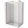 Mexen Kioto-F ścianka prysznicowa Walk-in z ramką 70 x 70 cm, transparent 8 mm, różowe złoto - 800-070-202-04-60-070