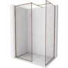 Mexen Kioto-F ścianka prysznicowa Walk-in z ramką 90 x 70 cm, transparent 8 mm, różowe złoto - 800-090-202-04-60-070