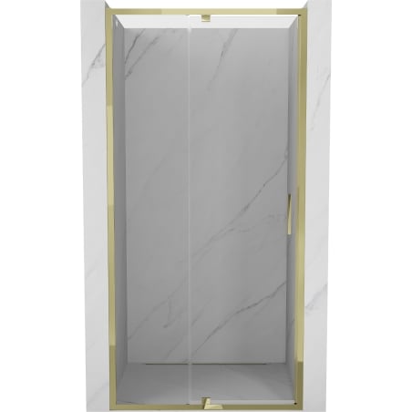 Mexen Exo drzwi prysznicowe uchylne 125 cm, transparent, złote - 819-125-000-50-00