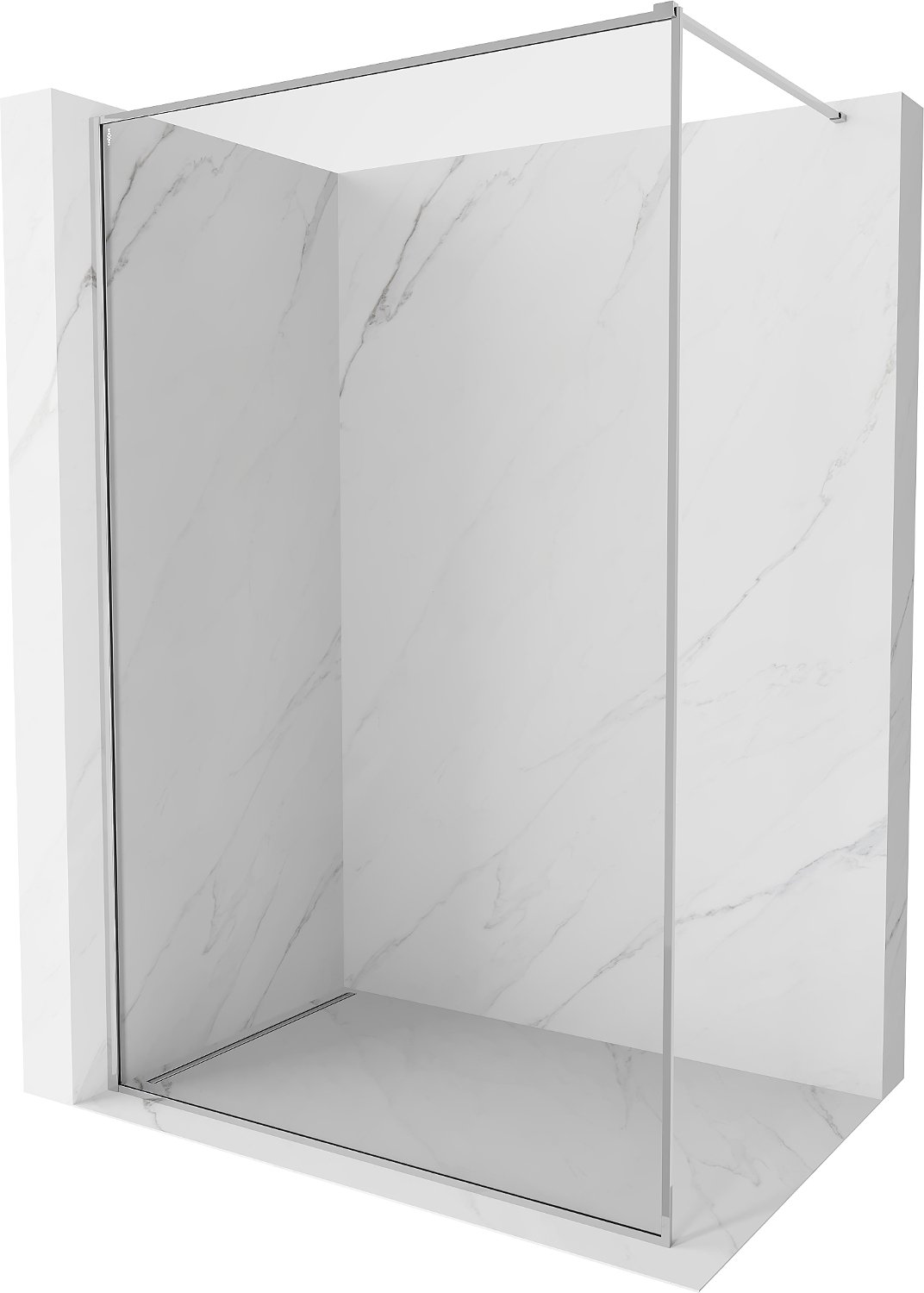 Mexen Kioto-XF ścianka prysznicowa Walk-in z ramką 110 x 202 cm, transparent 10 mm, chrom - 800-110-104-01-00-X