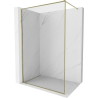 Mexen Kioto-XF ścianka prysznicowa Walk-in z ramką 150 x 202 cm, transparent 10 mm, złota - 800-150-104-50-00-X