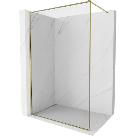 Mexen Kioto-XF ścianka prysznicowa Walk-in z ramką 160 x 202 cm, transparent 10 mm, złota - 800-160-104-50-00-X