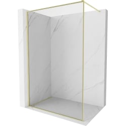 Mexen Kioto-XF ścianka prysznicowa Walk-in z ramką 50 x 202 cm, transparent 10 mm, złota szczotkowana - 800-050-104-55-00-X