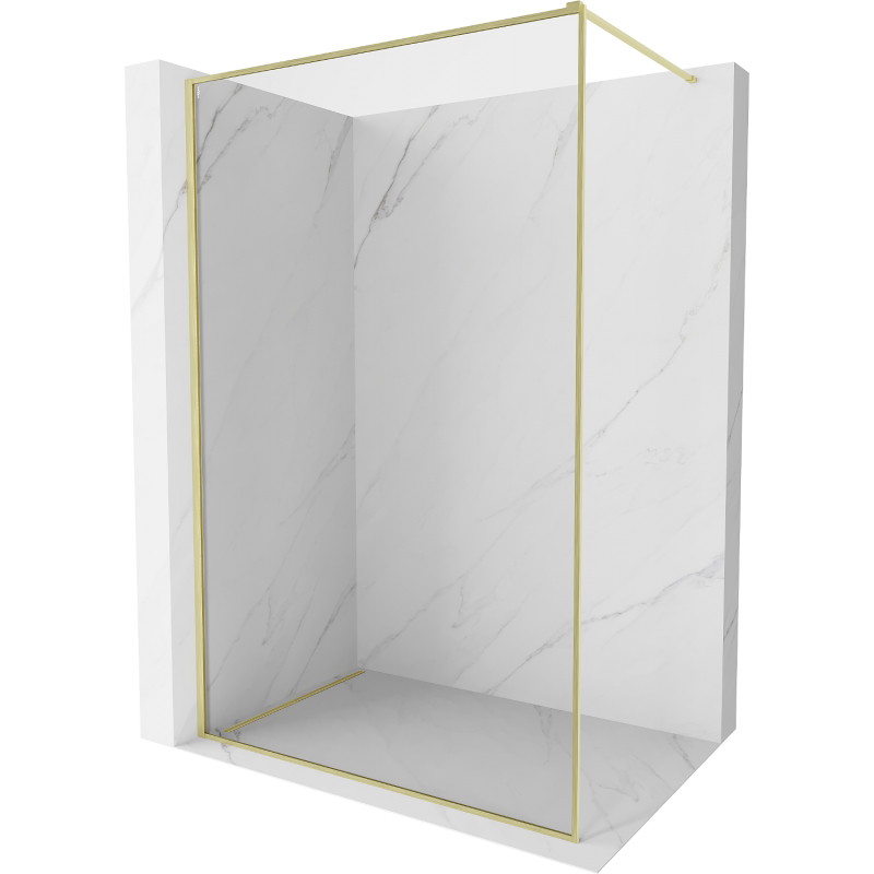 Mexen Kioto-XF ścianka prysznicowa Walk-in z ramką 60 x 202 cm, transparent 10 mm, złota szczotkowana - 800-060-104-55-00-X