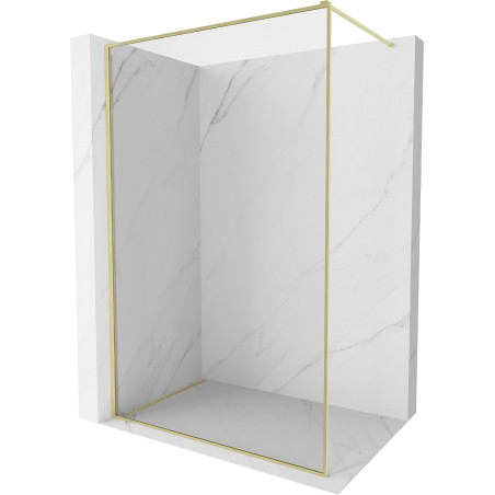 Mexen Kioto-XF ścianka prysznicowa Walk-in z ramką 80 x 202 cm, transparent 10 mm, złota szczotkowana - 800-080-104-55-00-X