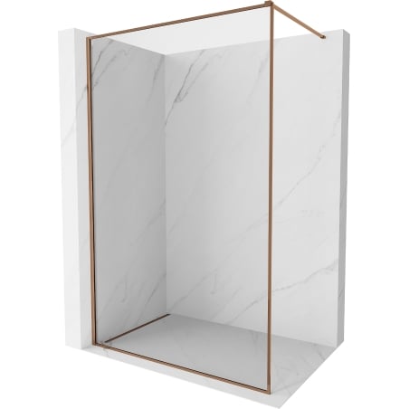 Mexen Kioto-XF ścianka prysznicowa Walk-in z ramką 50 x 202 cm, transparent 10 mm, różowe złoto - 800-050-104-60-00-X