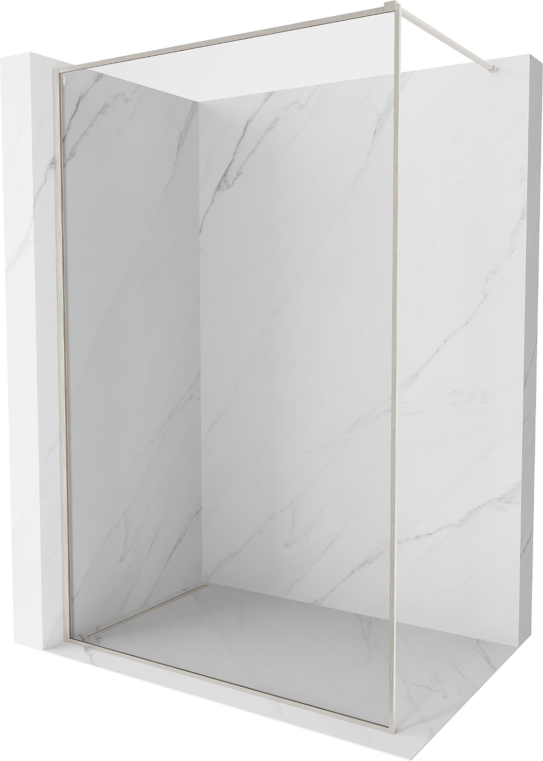 Mexen Kioto-XF ścianka prysznicowa Walk-in z ramką 90 x 202 cm, transparent 10 mm, nikiel szczotkowany - 800-090-104-97-00-X