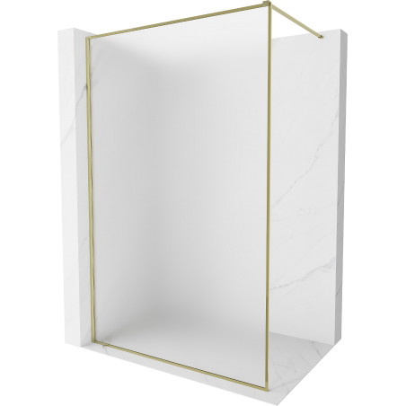 Mexen Kioto-XF ścianka prysznicowa Walk-in z ramką 70 x 202 cm, szron 10 mm, złota - 800-070-104-50-30-X