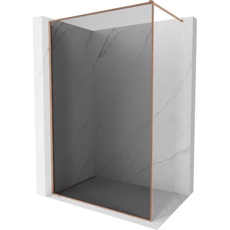 Mexen Kioto-XF ścianka prysznicowa Walk-in z ramką 160 x 202 cm, grafit 10 mm, miedź szczotkowana - 800-160-104-65-40-X