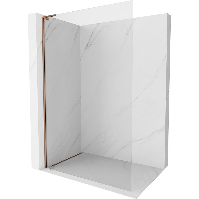 Mexen Kioto-X L ścianka prysznicowa Walk-in 60 x 200 cm, transparent 10 mm, różowe złoto - 800-060-107-60-00-X