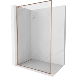 Mexen Kioto-XF L ścianka prysznicowa Walk-in z ramką 50 x 202 cm, transparent 10 mm, miedź szczotkowana - 800-050-174-65-00-XF