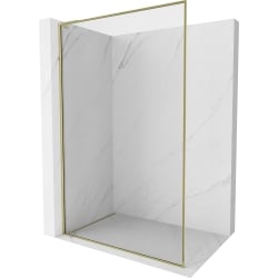 Mexen Kioto-F L ścianka prysznicowa Walk-in z ramką 60 x 202 cm, transparent 8 mm, złota - 800-060-174-50-00