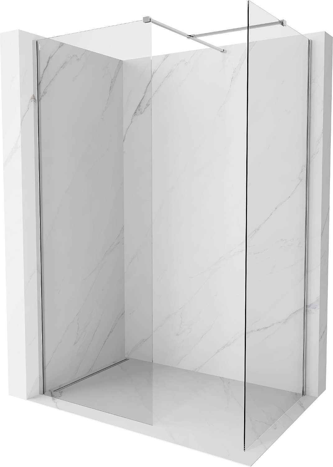 Mexen Kioto-X ścianka prysznicowa Walk-in 120 x 70 cm, transparent 10 mm, chrom - 800-120-202-01-00-070-X