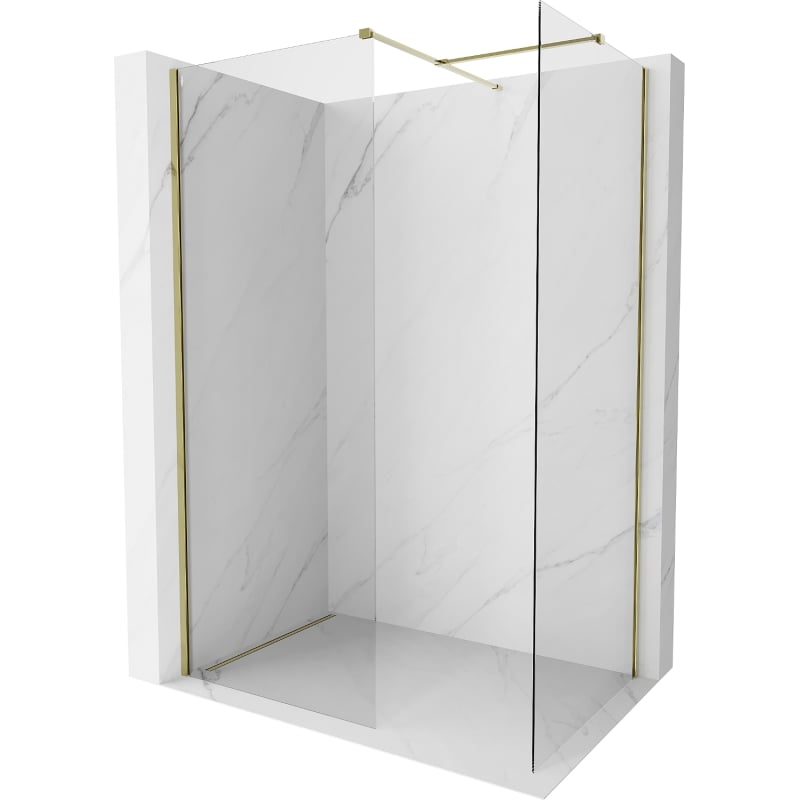 Mexen Kioto-X ścianka prysznicowa Walk-in 80 x 70 cm, transparent 10 mm, złota - 800-080-202-50-00-070-X