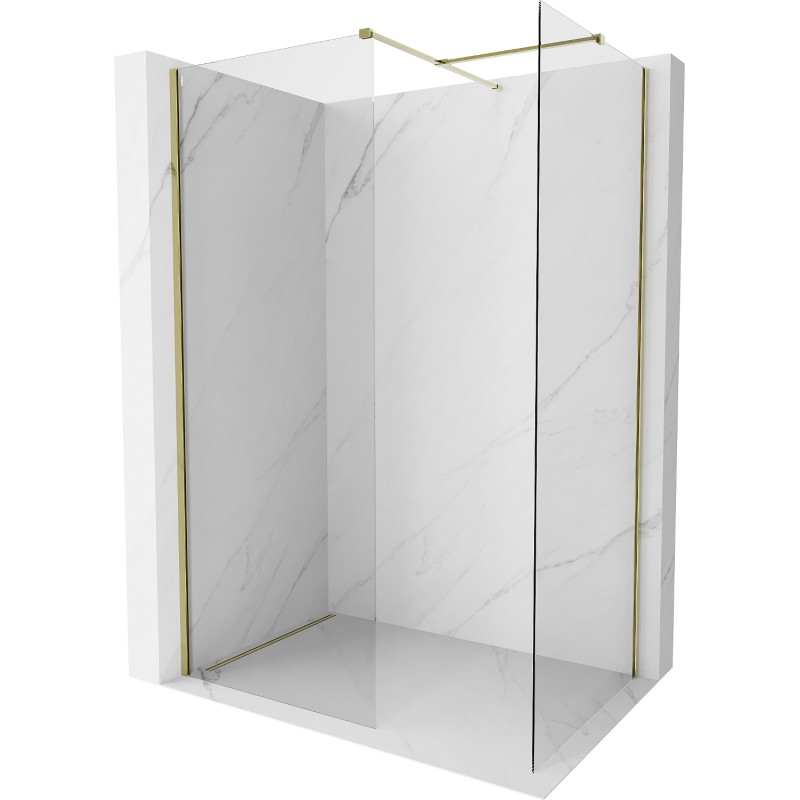 Mexen Kioto-X ścianka prysznicowa Walk-in 130 x 120 cm, transparent 10 mm, złota - 800-130-202-50-00-120-X